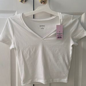 Wild Fable White Crop Top